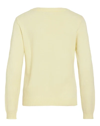 Vila - Viril O-Neck Strik - Pastel Yellow